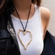 thumbnail image 4 of Collar de Corazón de Bayetss Xihbxyly para Mujer Ajustable Vintage con Cadete de Cuero, 4 of 7