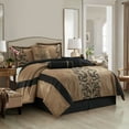 thumbnail image 2 of Lanco Vivica Jacquard 7-Piece Comforter Set, Brown, Full, Fill Polyester, Abstract, 2 of 7
