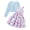 Light Blue, variant on Girls 2 Piece Dress Set Sleeveless Bubble Dress with Cardigan & Side Pockets for Party Daily Wear Size 5-12Y