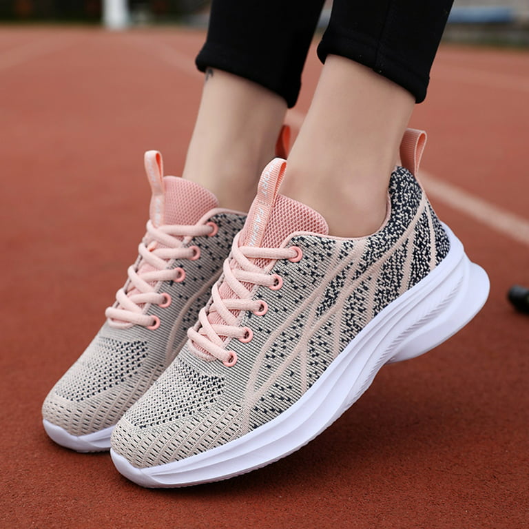 CAICJ98 Running Shoes Womens Womens Walking Shoes Slip On Comfort Casual  Foam Tennis Sneakers for Gym Running,Pink