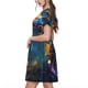 thumbnail image 2 of Disketp Neon Seahorse Underwater Realm para Vestido de Manga Corta para Mujeres, Vestidos de Verano para Mujeres, Casual y Holgado para la Playa, 2 of 6