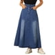 thumbnail image 1 of Falda de mezclilla casual INSPIRE CHIC para mujer, de talle alto, en línea A, falda maxi acampanada XS azul, 1 of 6