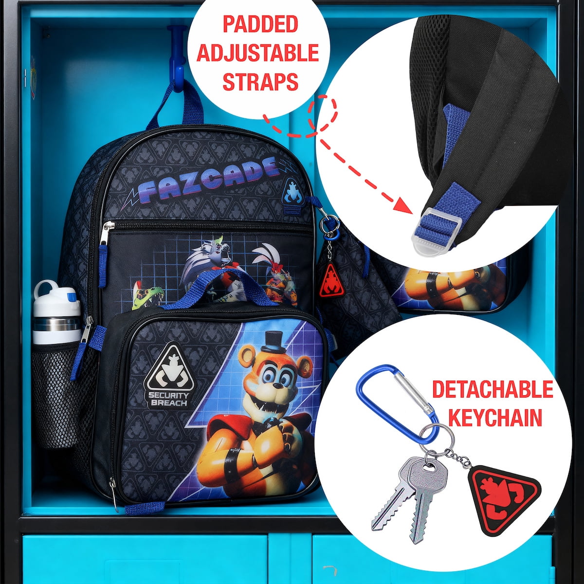 Five Nights At Freddy's Fazcade Youth Backpack with Lunch Box 5