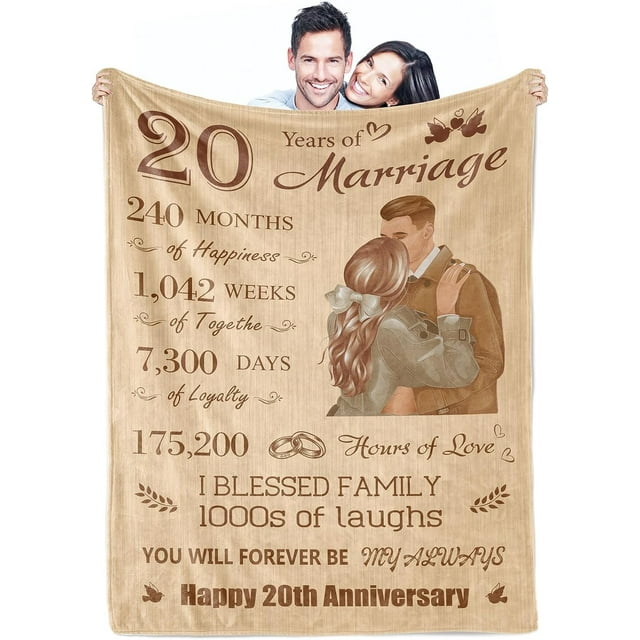 LHSHID Wedding Anniversary Couples Gifts Blanket Flannel Soft and Comfortable Anti static Bed Sofa Blanket 60x80in