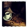 thumbnail image 2 of Ambesonne Coffee Theme Shower Curtain, Sac Espresso Aroma, 69"Wx75"L, Pale Brown Pale Cinnamon, 2 of 4