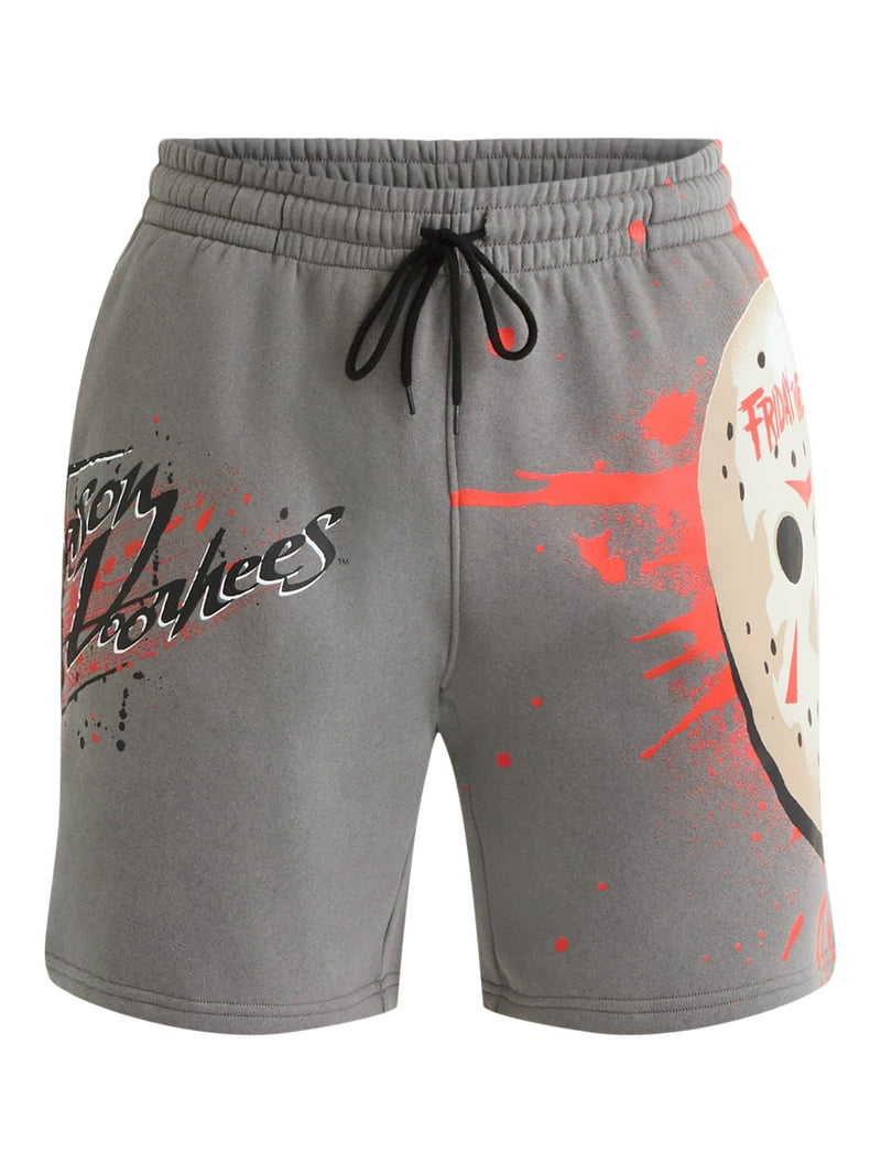 Friday the 13th Men's and Big Men's Graphic Jogger Shorts, Sizes S