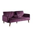 thumbnail image 3 of US Pride Furniture Cherrie 72'' Velvet Round Arm Sleeper in Purple, 3 of 4