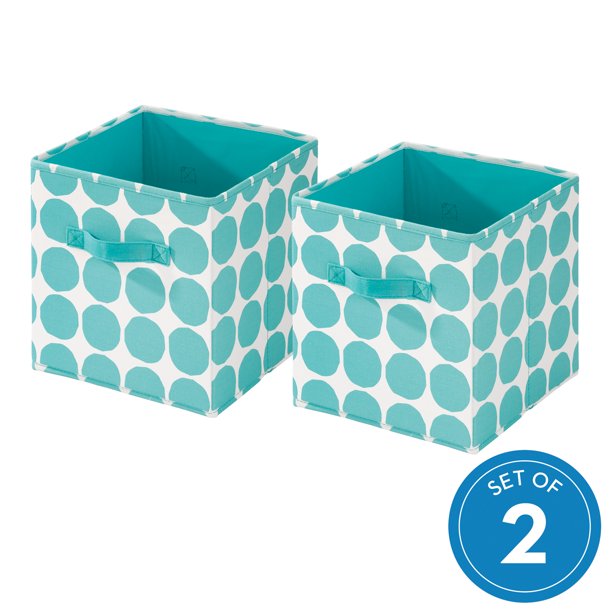iDesign Dot Small Storage 2 Piece Cube Set, Teal