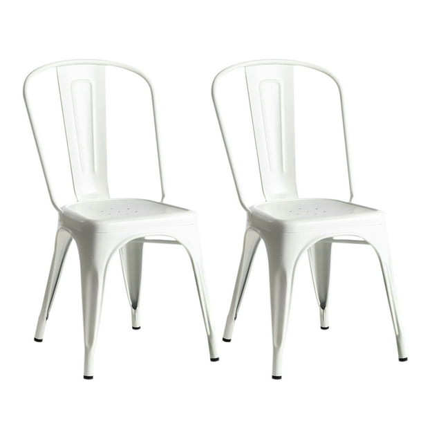 Juego de 2 Sillas de Jardín Stay Elit Apilables Metal Tolix Color Negro 100 kg