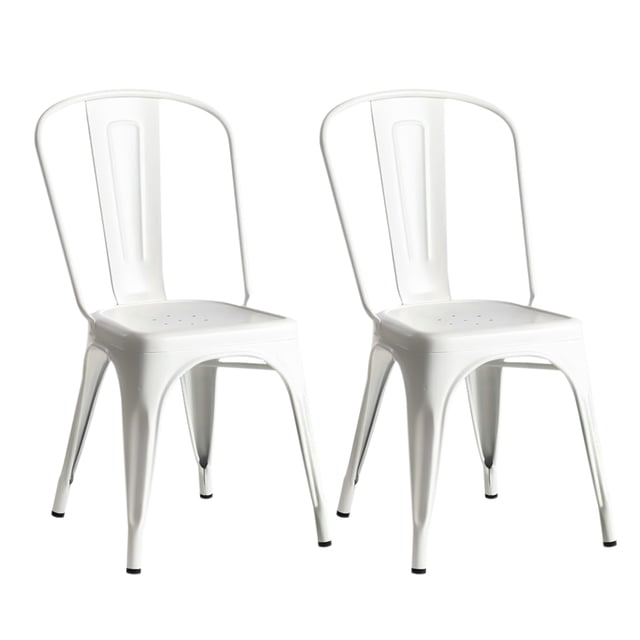 Juego de 2 Sillas de Jardín Stay Elit Apilables Metal Tolix Color Negro 100 kg