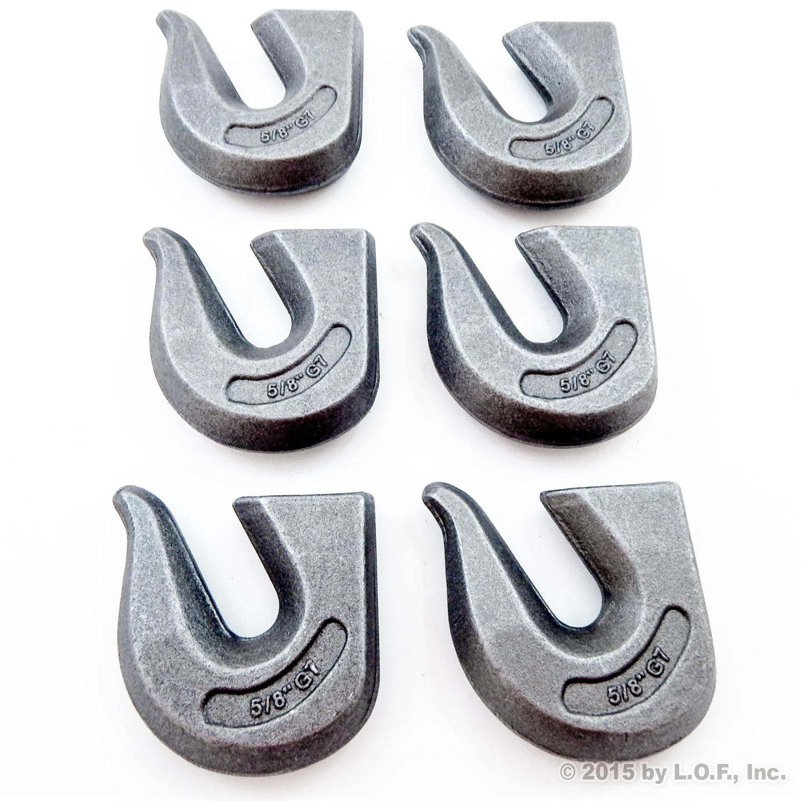 QTY 6 Weldon Grab Hook 5/8" G7 Chain Anchor Tiedown Point Bucket Back Hoe Trailer Grade
