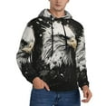thumbnail image 2 of Xecao Ink Style Bald Eagle Pattern Men's Adult Pullover Hoodie,Hooded Sweatshirt-3X-Large, 2 of 7