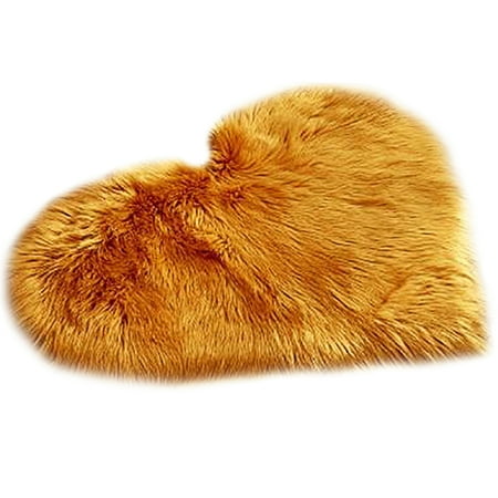

Home Decor Multipurpose Washable Faux Wool Sofa Carpet Heart Shape Seat Cushion
