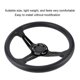thumbnail image 3 of 14in Universal Car Steering Wheel PU Leather Aluminium Alloy W/Horn Button ModifiedBlack, 3 of 3