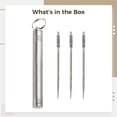 thumbnail image 4 of Titanium Toothpick Holder with 3 Toothpicks, Portable Waterproof Metal Toothpick Holder, Mini Lightweight Travel Toothpick Container with Key Ring, Small Metal Storage Holder for Pills Earpicks, 4 of 5