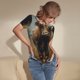 thumbnail image 3 of Balery Grassland Sunflower Cow Body de cuello redondo de manga corta para mujer Tops de manga corta Tops básicos-XX-Large, 3 of 7