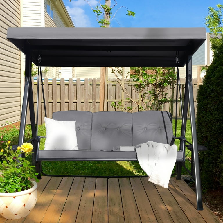Veikous 3 Seat Patio Porch Swing Glider Outdoor with Adjustable