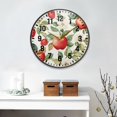 thumbnail image 2 of Yayeee Wall Clock Battery Operated 11.9" Silent Quartz Non-Ticking for Living Room Decor, Beige Apple Pattern, 2 of 8