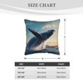 thumbnail image 2 of KLL Dancing Whale Decorative Throw Pillow Covers Velvet Soft for Couch Sofa Bedroom Living Room Outdoor (No pillow core)- 16"x16", 2 of 5