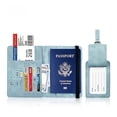 thumbnail image 4 of Bolsa de pasaporte antimagnética de cuero de PU, etiqueta de equipaje, traje de cuero, cepillo antirrobo, porta pasaporte, bolsa de identificación, funda para pasaporte en existencia, 4 of 5