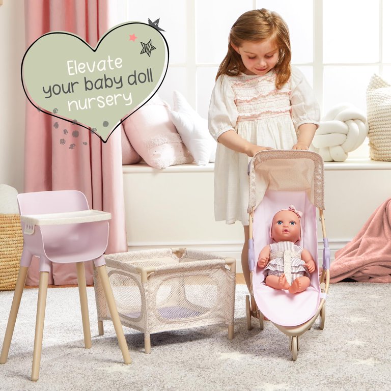 LullaBaby Twin Dolls Set with Floral and Star Sleep Sacks