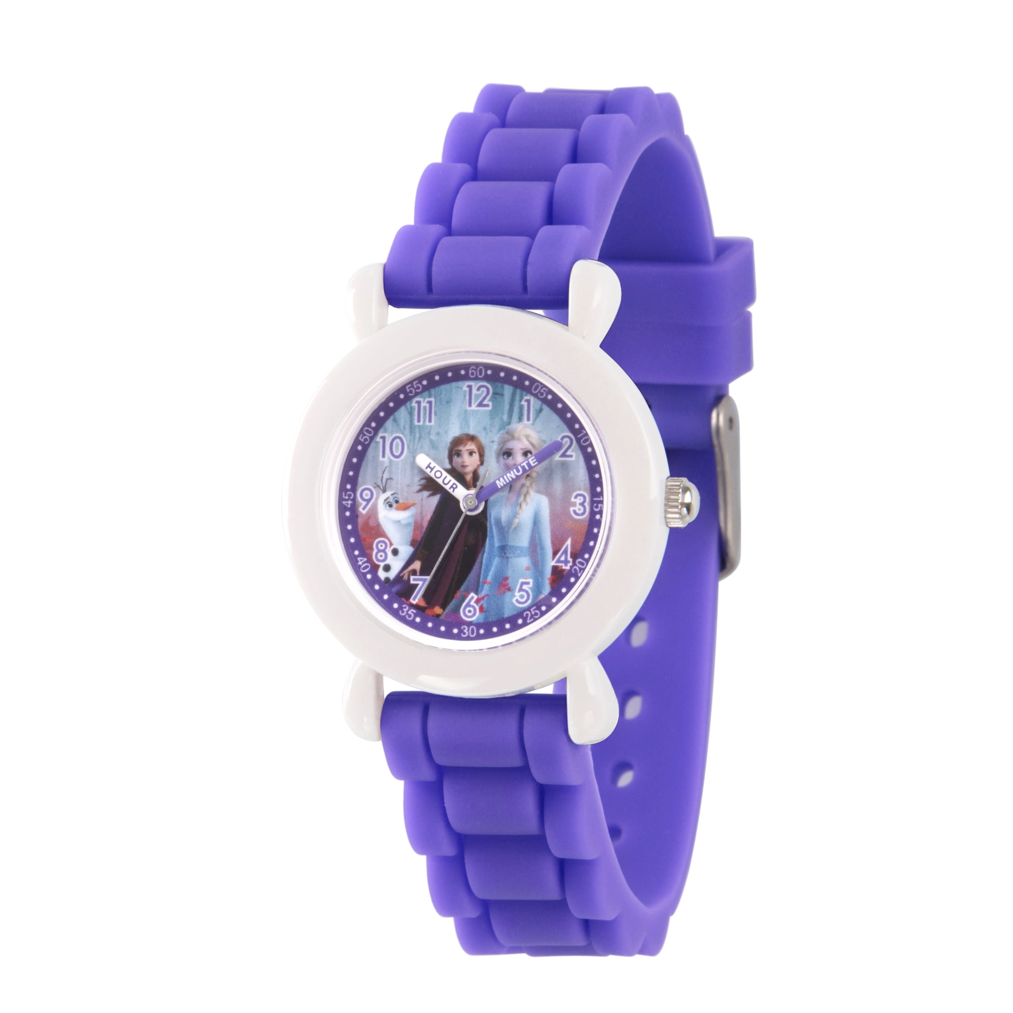 Disney Frozen 2 Elsa,Anna,Olaf Grils' White Plastic Watch, 1-Pack