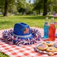 thumbnail image 6 of LEFXSMR 4th of July Cowboy Hat, Independence Day Themed Denim Cap, Fascinators Hats for Women Patriotic Decorations, 6 of 7