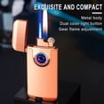 thumbnail image 4 of Blasgw Cool Lighters, Fire Gas Lighter Blue Flame Inflatable Windproof Double Torch Lighter Accessories Men's Gift Gold, 4 of 5