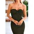 thumbnail image 5 of PRETTYGARDEN Women's Bodycon Long Dresses Summer Strapless Tube Twist Knot Front Ribbed Knit Maxi Cocktail Dress with Slit, 5 of 8