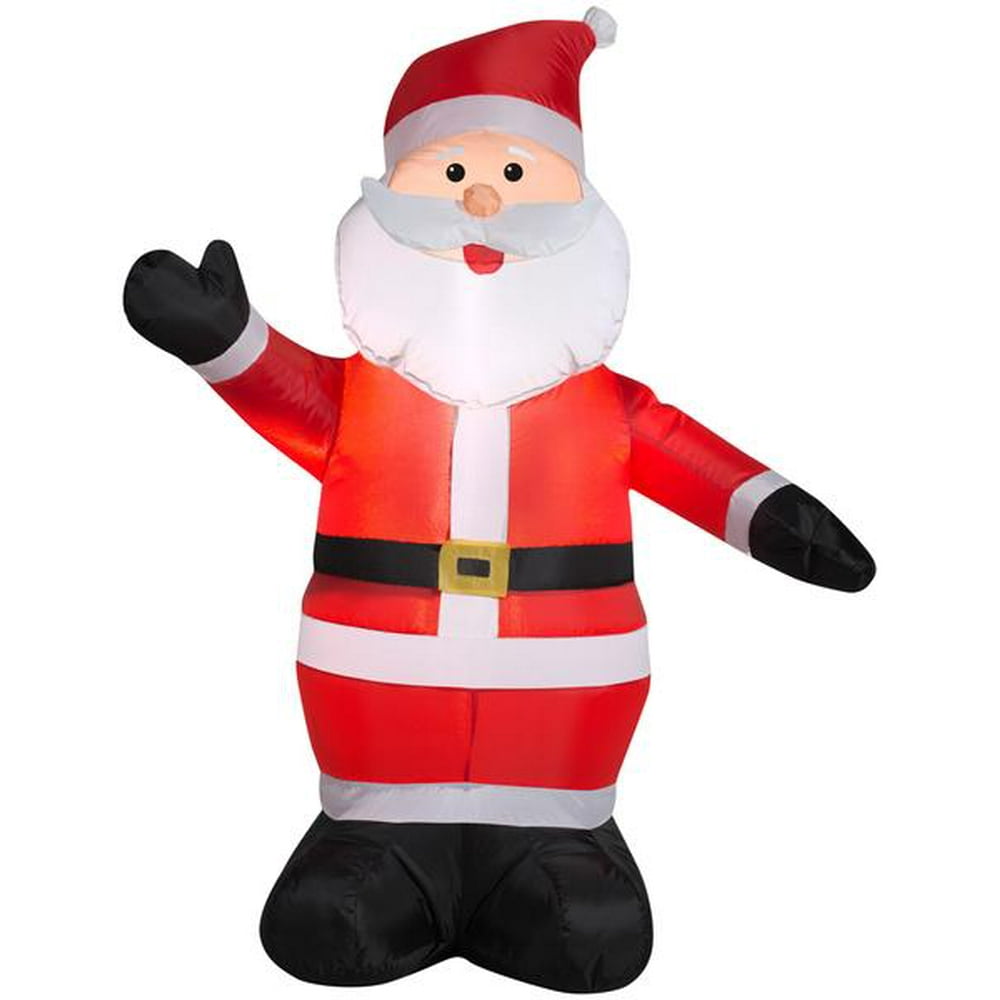 4' Airblown Waving Santa Christmas Inflatable - Walmart.com - Walmart.com