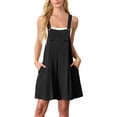 thumbnail image 2 of JWD Women's Rompers summer sleeveless short Jumpsuits Button adjustment with pocket Black L, 2 of 8