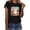 A03Black, variant on Womens Black Cat Witch Hat Halloween Shirt Cute Pumpkin Graphic Tee Short Sleeve Casual Comfortable Top Season Fall Festival T-Shirt
