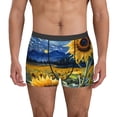 thumbnail image 1 of Balery Starry Sky Sunflower Calzoncillos bóxer para hombre, ropa interior de algodón suave y transpirable con cinturilla de nailon-XX-Large, 1 of 5
