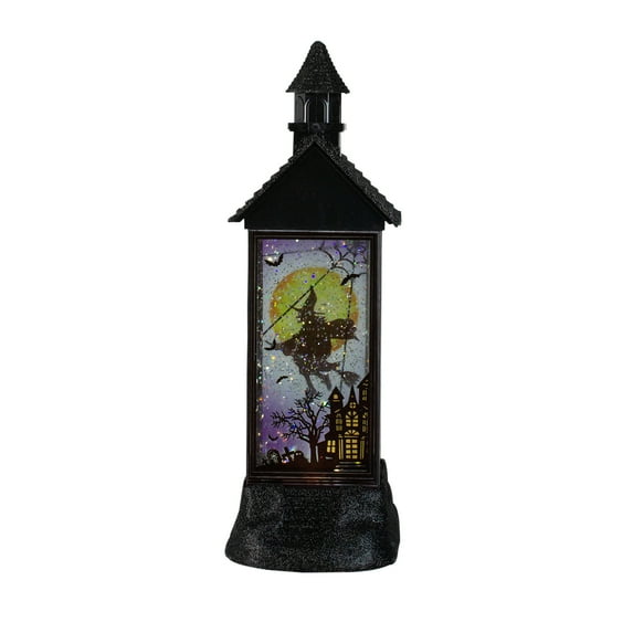 12" Battery Operated Halloween LED Witch House With Glitter