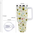 thumbnail image 3 of 40 oz Bee Tumbler with Handle and Straw, Travel Mug Water Bottle, Stainless Steel Insulated Cup with Lid and Straw, Birthday Christmas Gifts, 3 of 6
