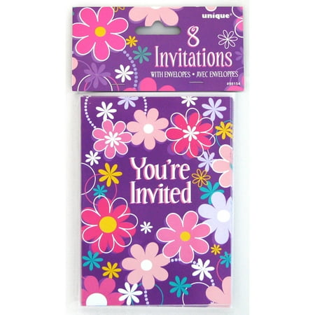 Birthday Blossom Invitations, 8 Count (Best 40th Birthday Invitations)