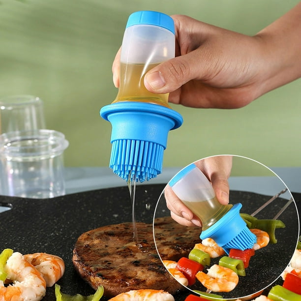 Botella de aceite de grado alimenticio con tapa Cepillo de aceite Botella de aceite resistente a altas temperaturas Cepillo de aceite para barbacoa extruido Cepillo para barbacoa Akmoler