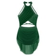 thumbnail image 5 of Miaeowve Lyrical Dance Dress Women Modern Contemporary Sparkly Backless Skirted Leotard Dancewear Green L, 5 of 6