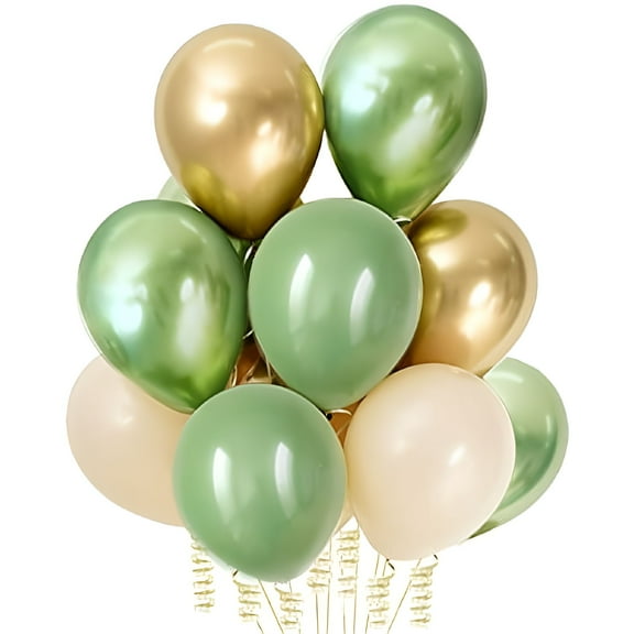 BESTSKY Sage Green Matte Latex Balloons,12 inch,Baby Shower,Light Brown,Allergen-free