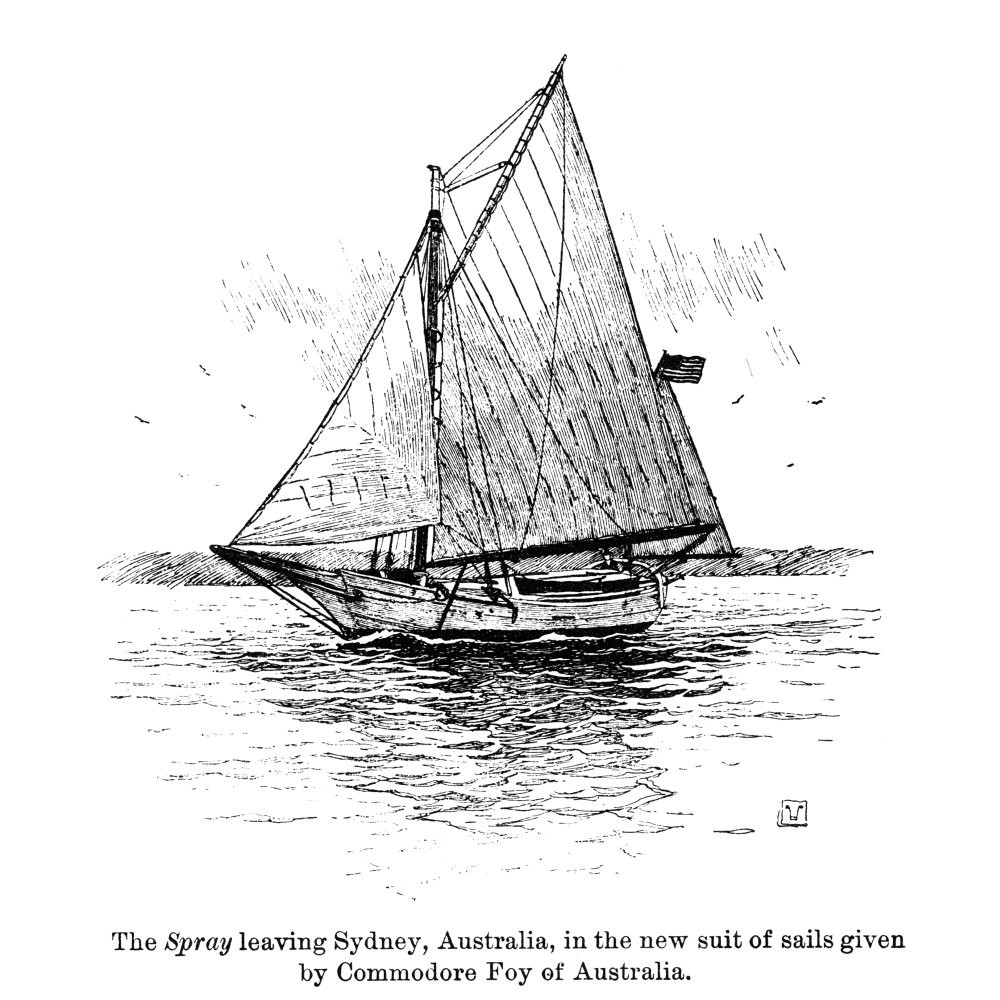 Slocum Spray 1896 Njoshua Slocum And The Spray Leaving Sydney Australia