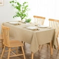 thumbnail image 5 of Hiasan Faux Linen Tablecloth, Soft Polyester Table Cover for Rectangle Table, Spill-proof Wrinkle Resistant Decorative Fabric Farmhouse Table Cloth for Parties, Picnic, Dinner(52x70 inch, Beige), 5 of 7
