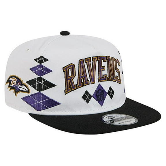 Men's New Era  White Baltimore Ravens Argyle 19TWENTY Adjustable Hat