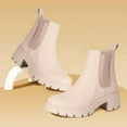 thumbnail image 6 of Elastic Chelsea Ankle Boots for Women Fashion Lug Sole Chunky Heels Comfortable Platform Ankle Booties, 6 of 6