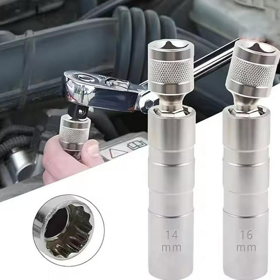 AutoNexis Spark Plug Socket Wrench Disassembly Car Repair Tool 1416mm Magnetic Suction
