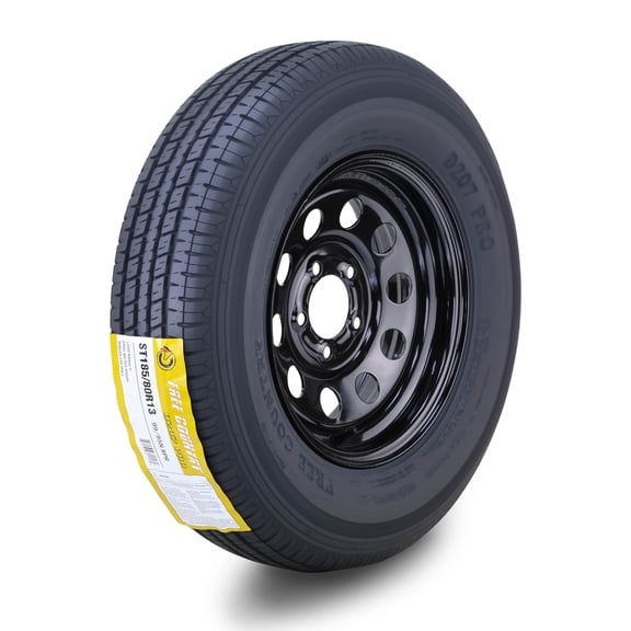 Free Country Trailer Tire Wheel Assembly ST185/80R13 8-Ply D 99N 5 Lug on 4.5" PCD Black Mod Rim