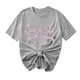 thumbnail image 1 of Primavera Top Mujeres Moda Casual Nueva Cinta de Arco Impresa Cuello Redondo Camiseta de Manga Corta, Camiseta de Cuello Tripulado, 1 of 8