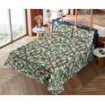 thumbnail image 4 of Ambesonne Floral Fitted & Flat Sheet with Shams 4 Pcs Set, Meadow Sunflowers Bluebells, Queen, Fern Green Rose and Yellow, 4 of 5