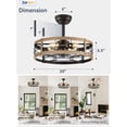 thumbnail image 7 of Zardon 20in Ceiling Fan with Light and Remote Control, 6 Speed Farmhouse Ceiling Fans for Kitchen, Bedroom, Indoor, Quiet, Timing, Brown, 7 of 7