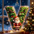 thumbnail image 6 of romoty Personalized Initial Christmas Tree Letter Ornaments, Pine Needle Santa Claus Pendants, 2D Flat Acrylic Monogram Xmas Decor, 6 of 6