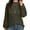 Army Green, variant on Women's Trendy Waffle Knit Blouse Puff Long Sleeve Hollow-Out Lace Tops Casual Loose T Shirts, US Size Medium, Wine Red